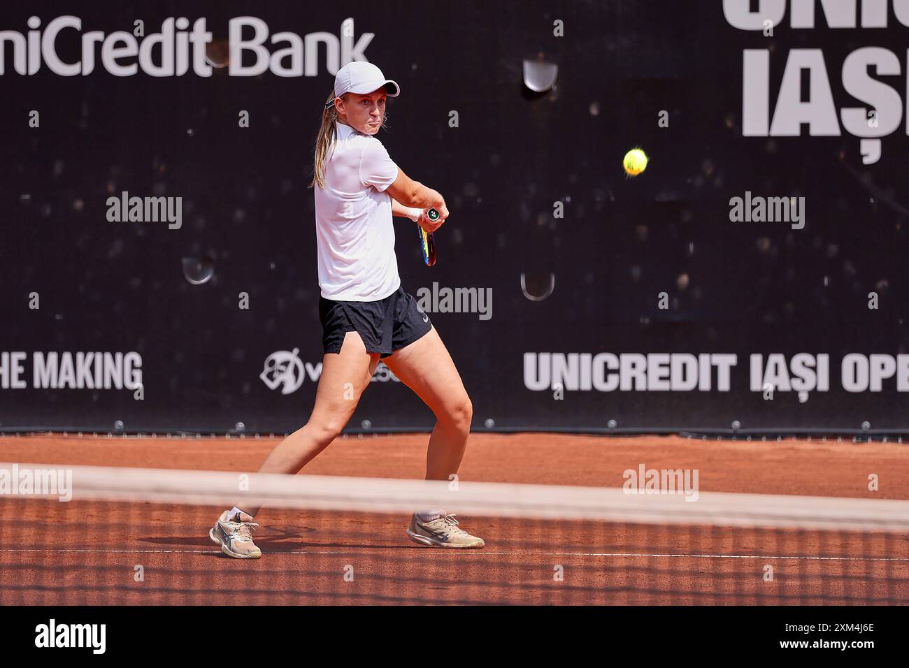 Iasi, Iasi, Romania. 24th July, 2024. Lea Boskovic (CRO) returns with backhand during the UNICREDIT IASI OPEN Iasi, Romanias - Womens Tennis, WTA250 (Credit Image: © Mathias Schulz/ZUMA Press Wire) EDITORIAL USAGE ONLY! Not for Commercial USAGE! Stock Photo