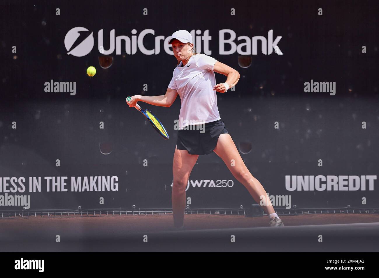 Iasi, Iasi, Romania. 24th July, 2024. Lea Boskovic (CRO) returns with forehand during the UNICREDIT IASI OPEN Iasi, Romanias - Womens Tennis, WTA250 (Credit Image: © Mathias Schulz/ZUMA Press Wire) EDITORIAL USAGE ONLY! Not for Commercial USAGE! Stock Photo