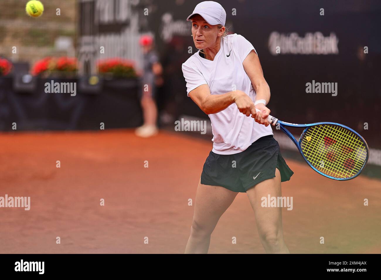 Iasi, Iasi, Romania. 24th July, 2024. Lea Boskovic (CRO) returns with backhand during the UNICREDIT IASI OPEN Iasi, Romanias - Womens Tennis, WTA250 (Credit Image: © Mathias Schulz/ZUMA Press Wire) EDITORIAL USAGE ONLY! Not for Commercial USAGE! Stock Photo