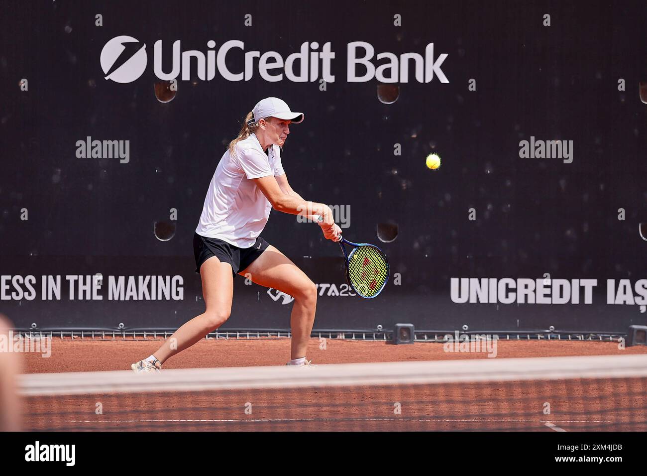 Iasi, Iasi, Romania. 24th July, 2024. Lea Boskovic (CRO) returns with backhand during the UNICREDIT IASI OPEN Iasi, Romanias - Womens Tennis, WTA250 (Credit Image: © Mathias Schulz/ZUMA Press Wire) EDITORIAL USAGE ONLY! Not for Commercial USAGE! Stock Photo