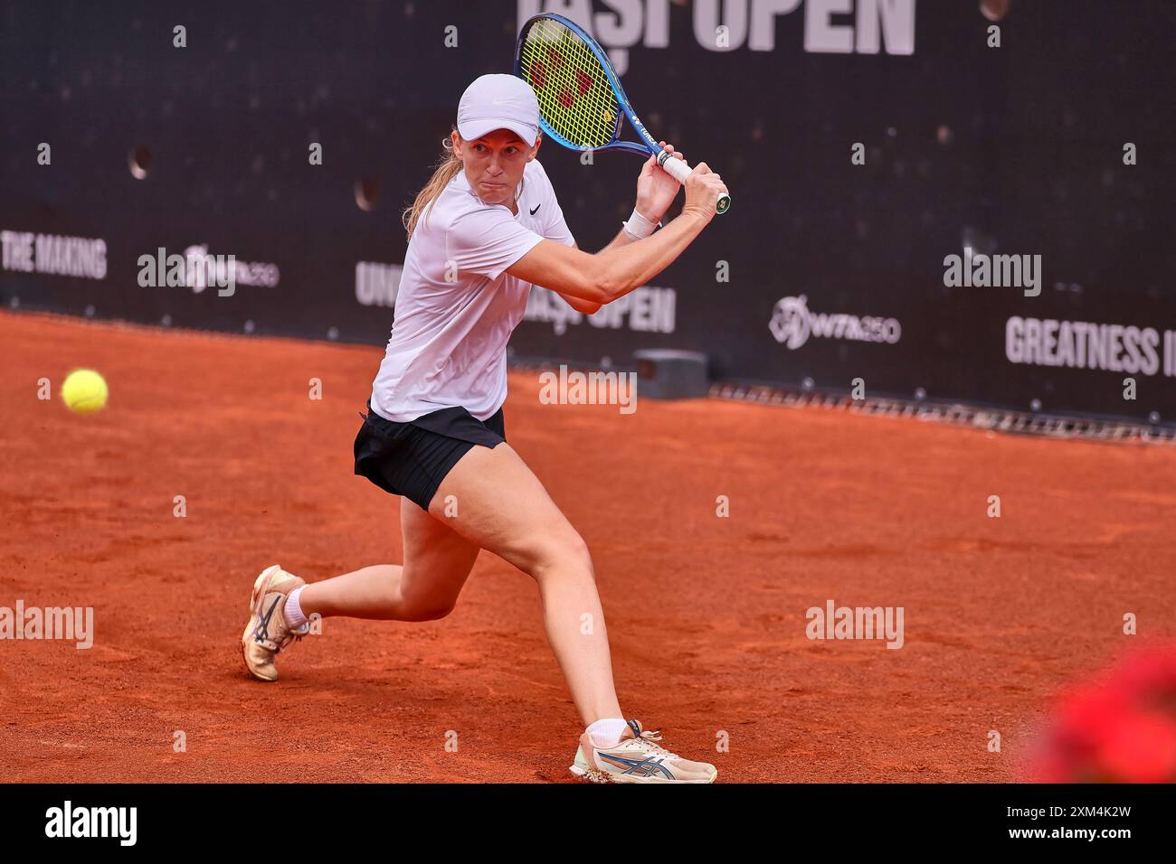 Iasi, Iasi, Romania. 24th July, 2024. Lea Boskovic (CRO) returns with backhand during the UNICREDIT IASI OPEN Iasi, Romanias - Womens Tennis, WTA250 (Credit Image: © Mathias Schulz/ZUMA Press Wire) EDITORIAL USAGE ONLY! Not for Commercial USAGE! Stock Photo