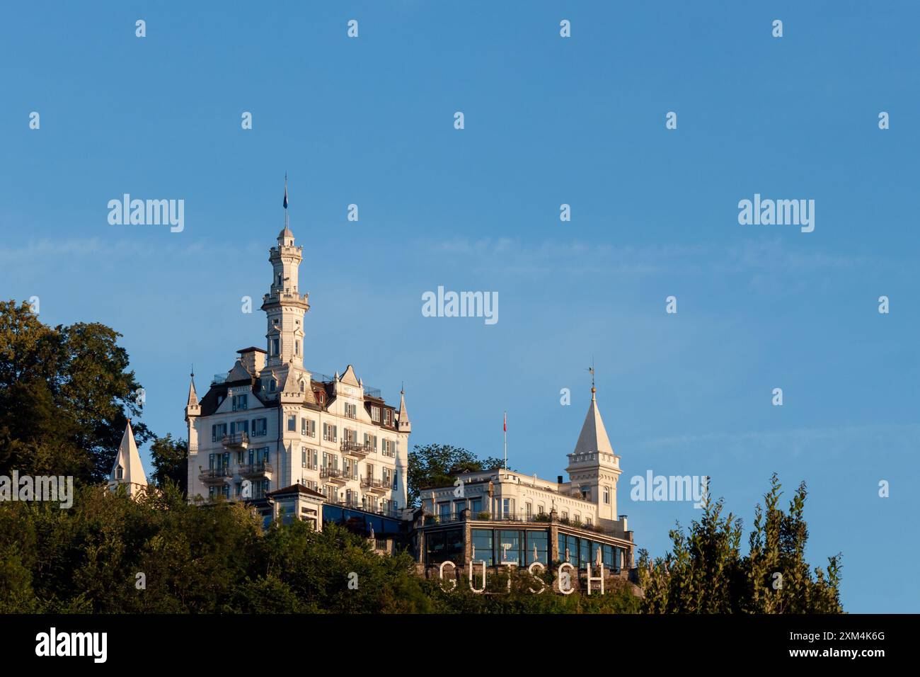 LUCERNE, SWITZERLAND - JULY 14, 2024: Chateau Gutsch, Hotel in Lucerne, Switzerland Stock Photo