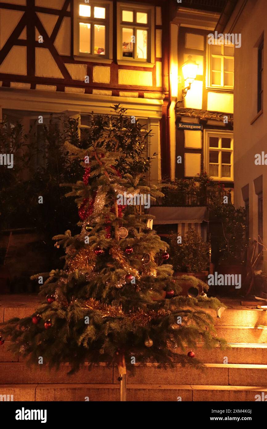 Weihnachtsdekoration in Idstein im Taunus Stock Photo