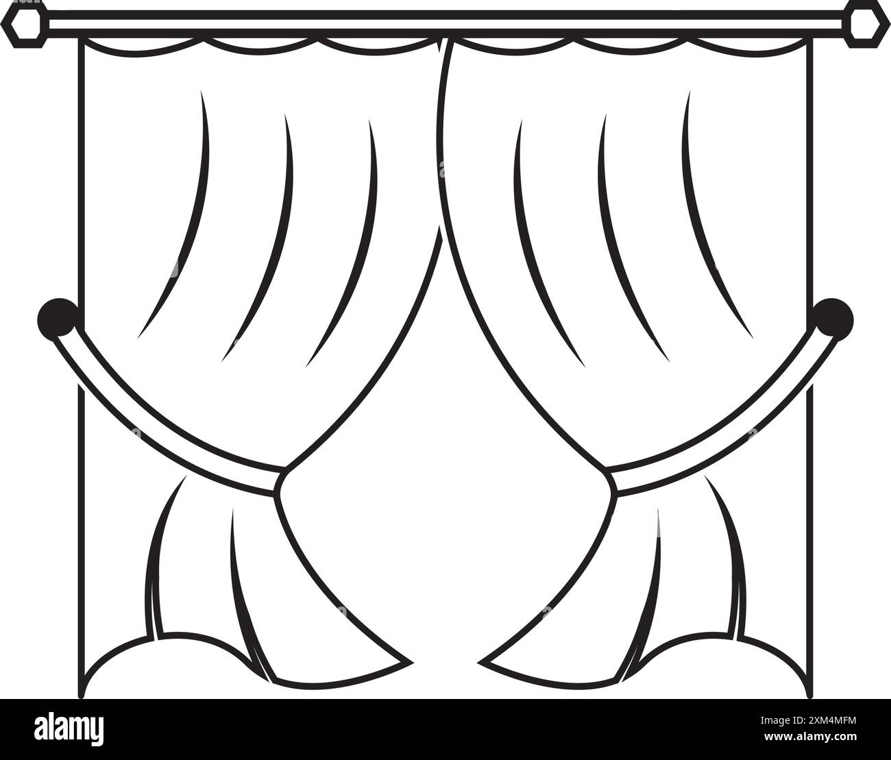 curtain illustration icon element design Stock Vector