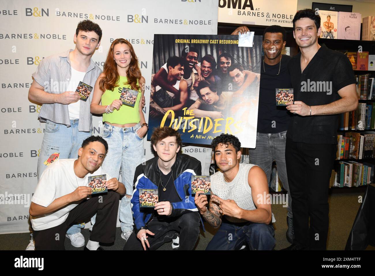 New York USA 25th July 2024 - New York Usa 25th July 2024 Dan Berry Emma Pittman Joshua Boone Kevin William Paul Sky Lakota Lynch Brody Grant And Daryl Tofa Attend The Outsiders Musical Cast Album Signing At Barnes And Noble In New York Ny On July 25 2024 Photo By Efren Landaossipa Usa Credit Sipa Usaalamy Live News 2XM4TTF 