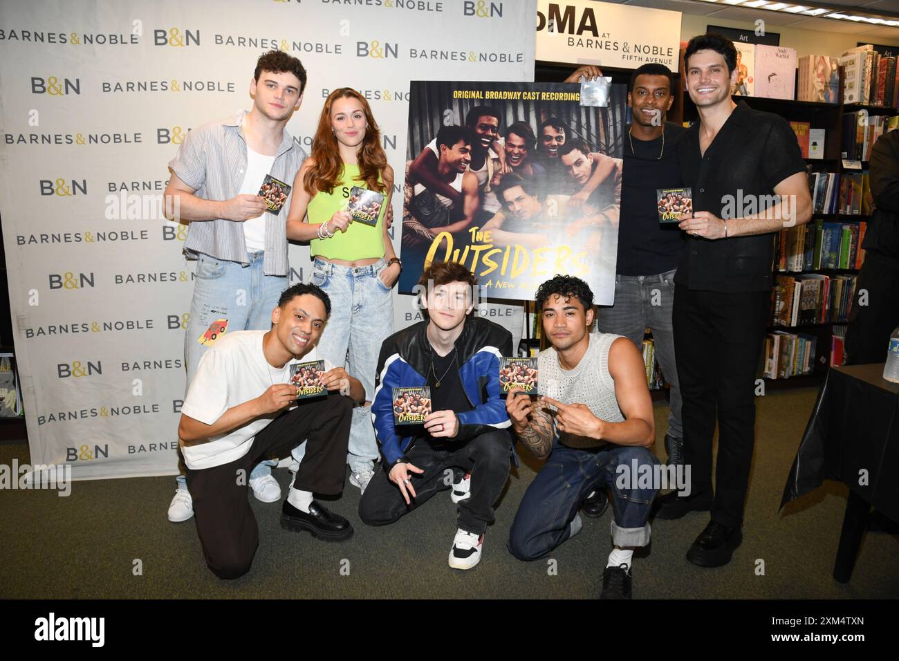 New York USA 25th July 2024 - New York Usa 25th July 2024 Dan Berry Emma Pittman Joshua Boone Kevin William Paul Sky Lakota Lynch Brody Grant And Daryl Tofa Attend The Outsiders Musical Cast Album Signing At Barnes And Noble In New York Ny On July 25 2024 Photo By Efren Landaossipa Usa Credit Sipa Usaalamy Live News 2XM4TXN 