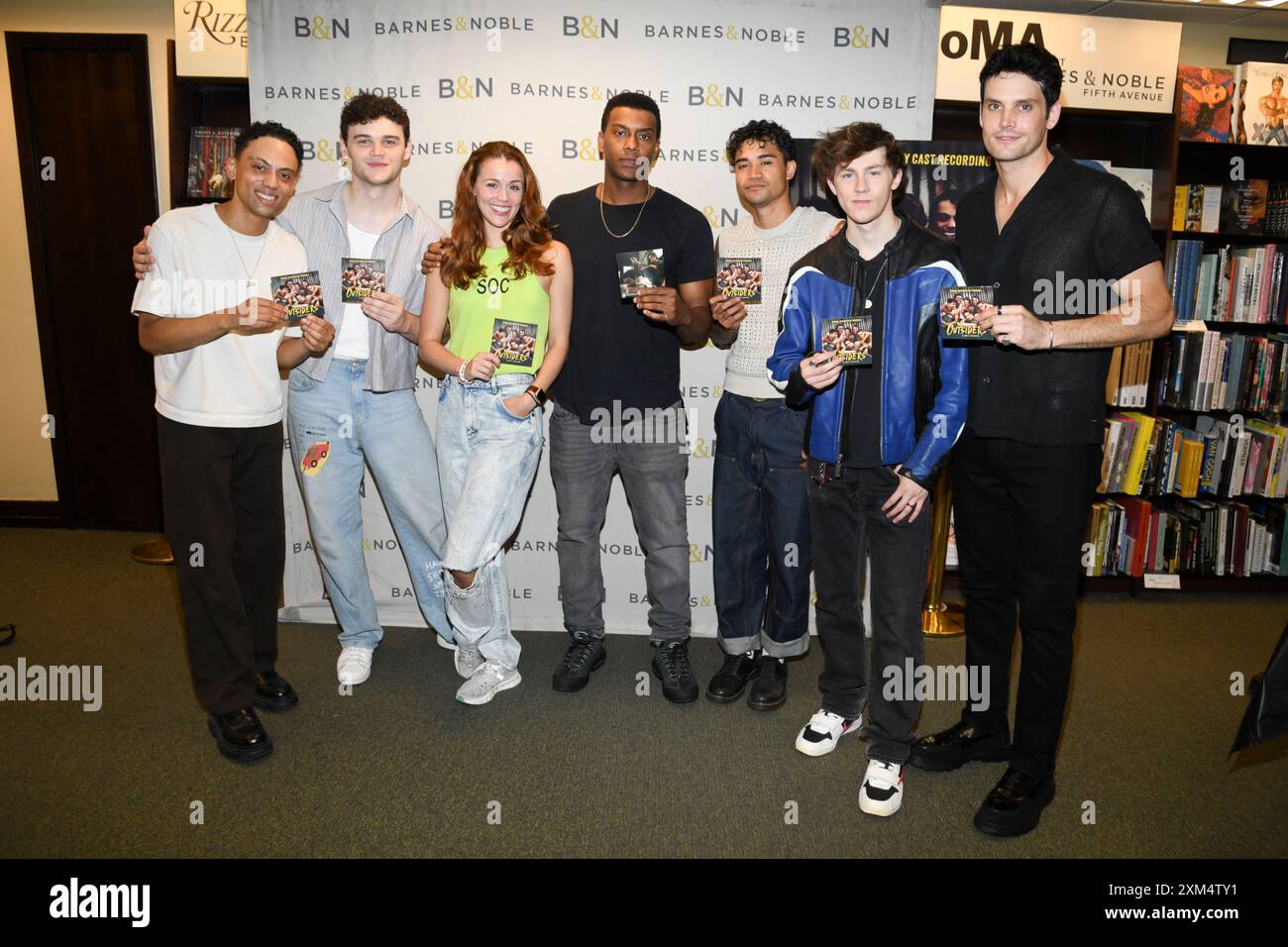 New York USA 25th July 2024 - New York Usa 25th July 2024 Sky Lakota Lynch Dan Berry Emma Pittman Joshua Boone Daryl Tofa Brody Grant And Kevin William Paul Attend The Outsiders Musical Cast Album Signing At Barnes And Noble In New York Ny On July 25 2024 Photo By Efren Landaossipa Usa Credit Sipa Usaalamy Live News 2XM4TY1 