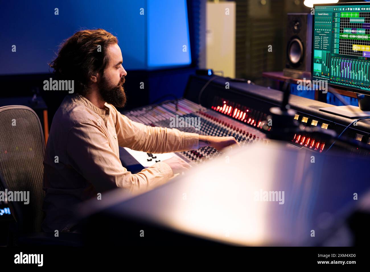 Tracking engineer processing mixing hi-res stock photography and images ...