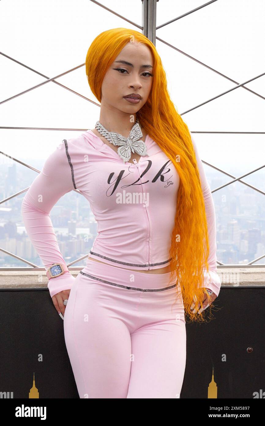 Ice Spice at a public appearance for Ice Spice Lights Empire State