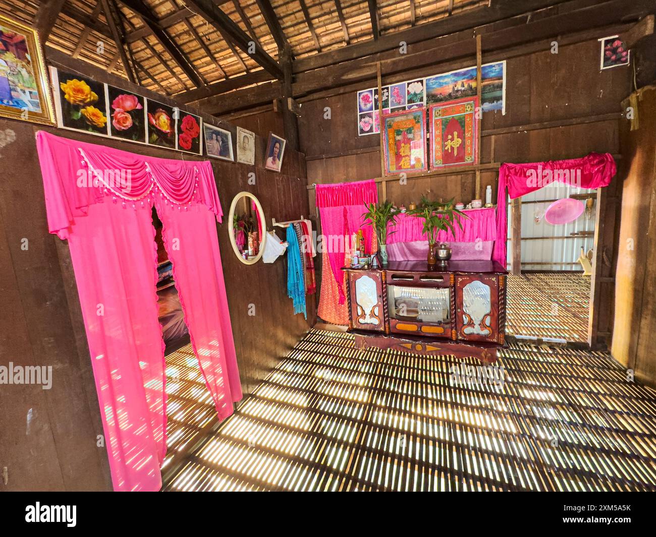 Interior view of a home in the small village Angkor Ban, Battambang ...