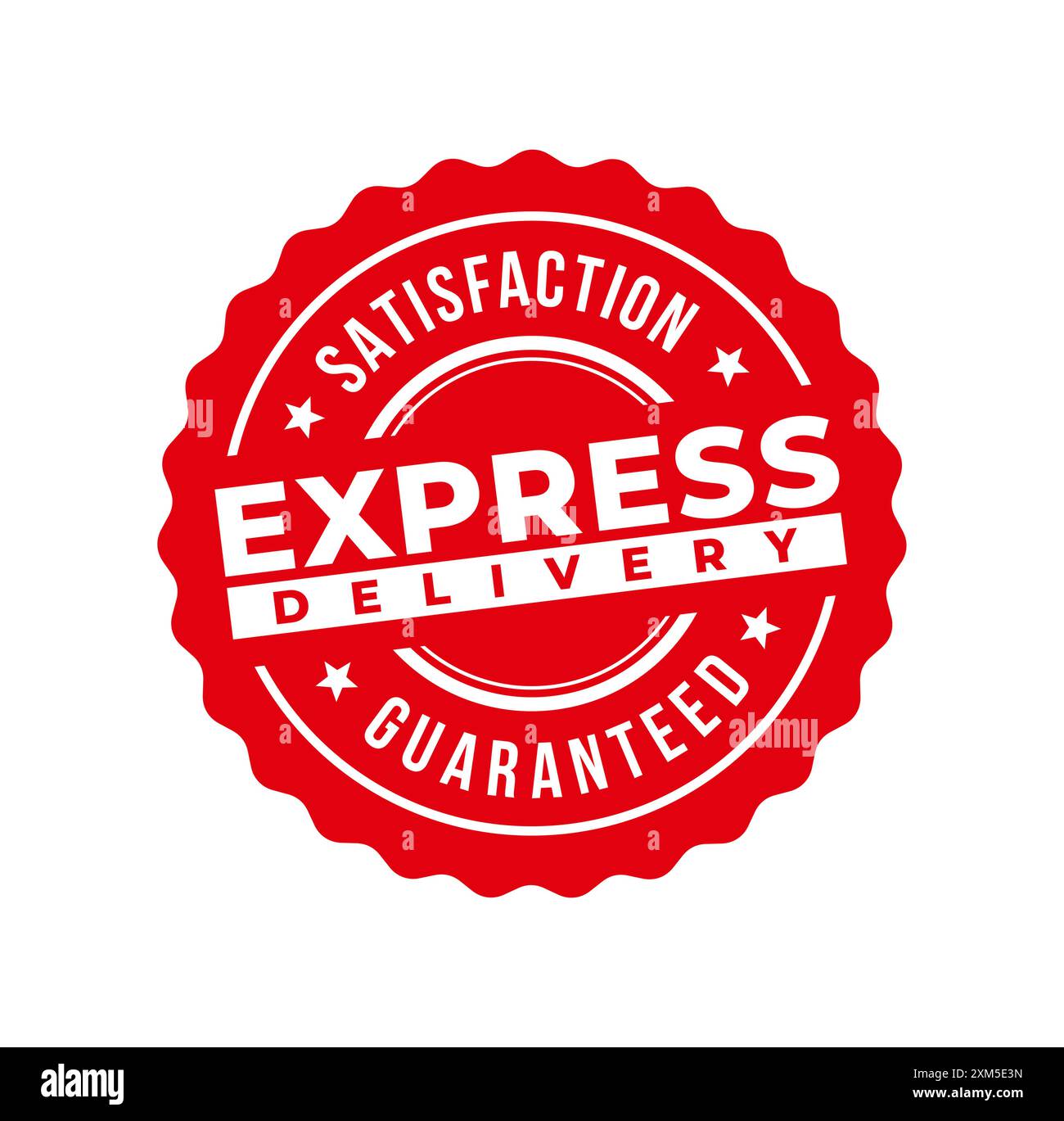 Express delivery circular red stamp frame isolated on white. Vector Illustration Stock Vector
