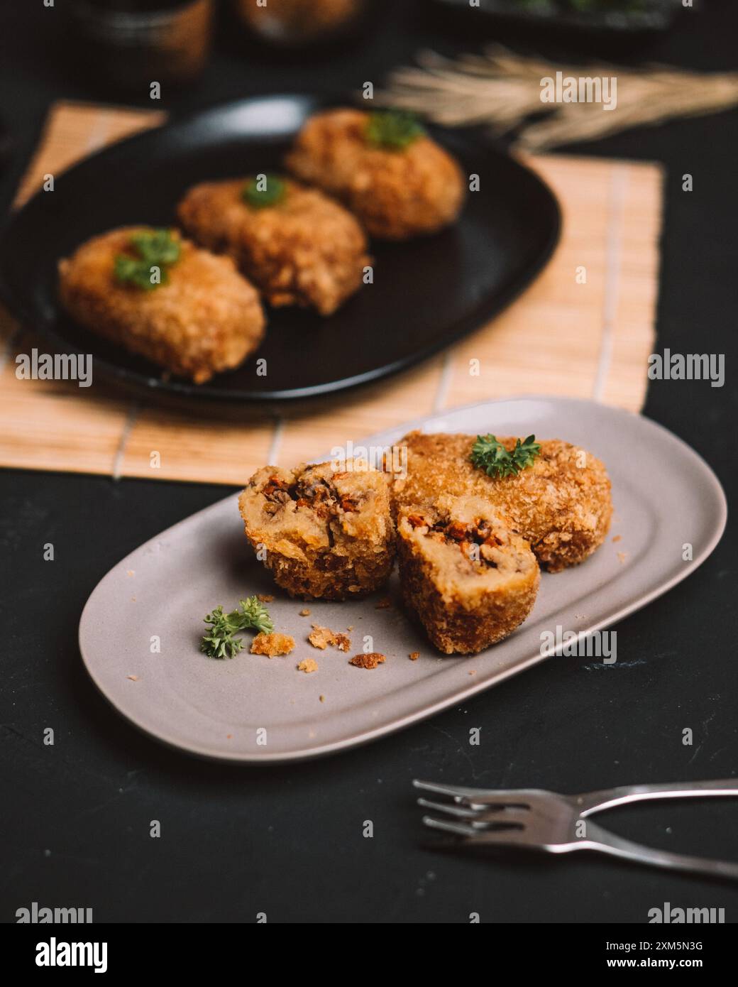 Croquettes fried with mozzarella cheese hi-res stock photography and ...
