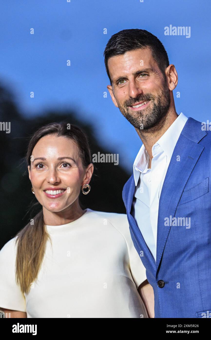 Paris, France. 26th July, 2024. Jelena Djokovic and Novak Djokovic(02)