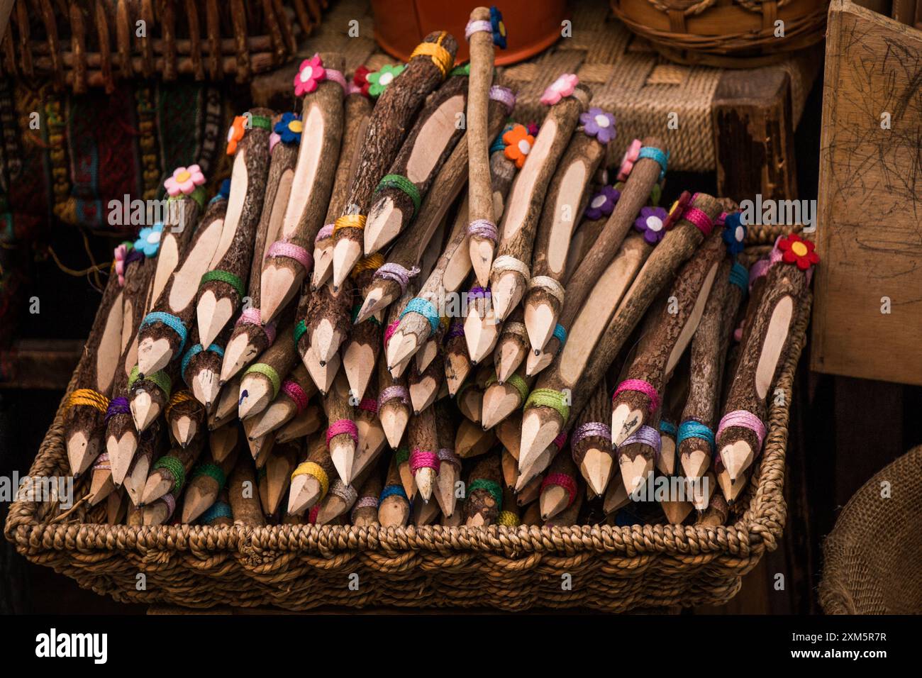 Color pencil made from real stick wood Stock Photo - Alamy