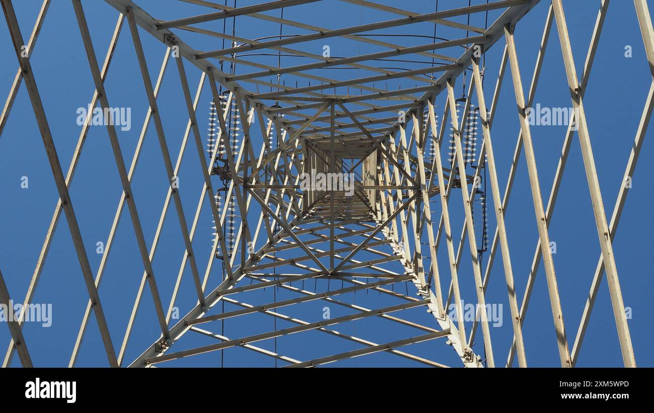 electric power high voltage transmission line tower Stock Photo - Alamy