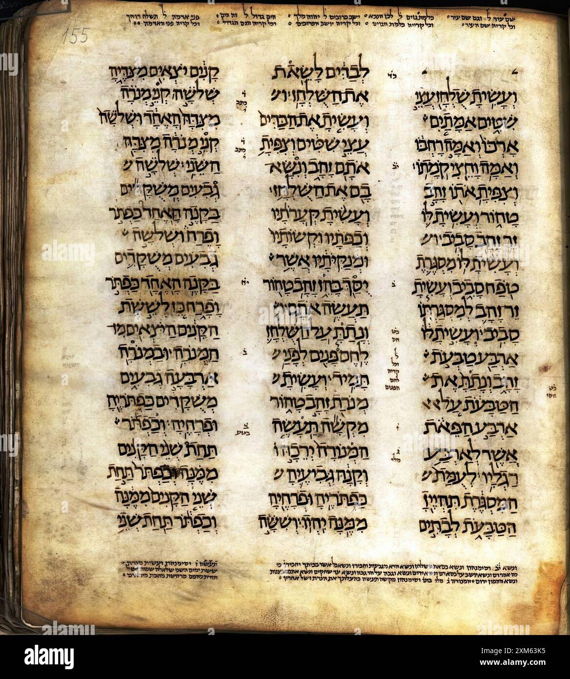 7295. The Damascus Pentateuch or Codex Sassoon is a 10th-century Hebrew Bible codex, consisting of the almost complete Pentateuch. Stock Photo