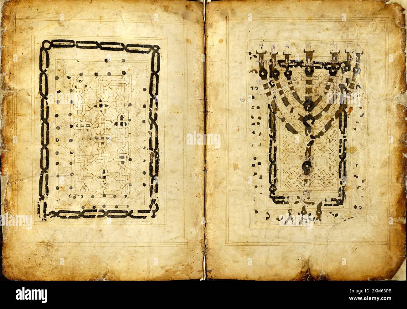 7296. The Damascus Pentateuch or Codex Sassoon is a 10th-century Hebrew Bible codex, consisting of the almost complete Pentateuch. Stock Photo