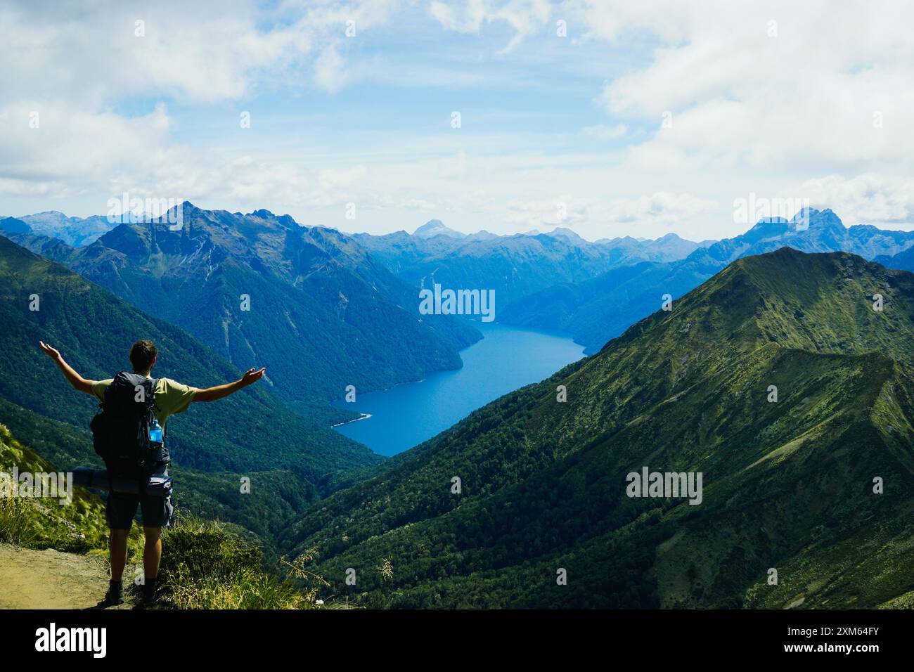 Hiker enjoys panorama view hi-res stock photography and images - Alamy