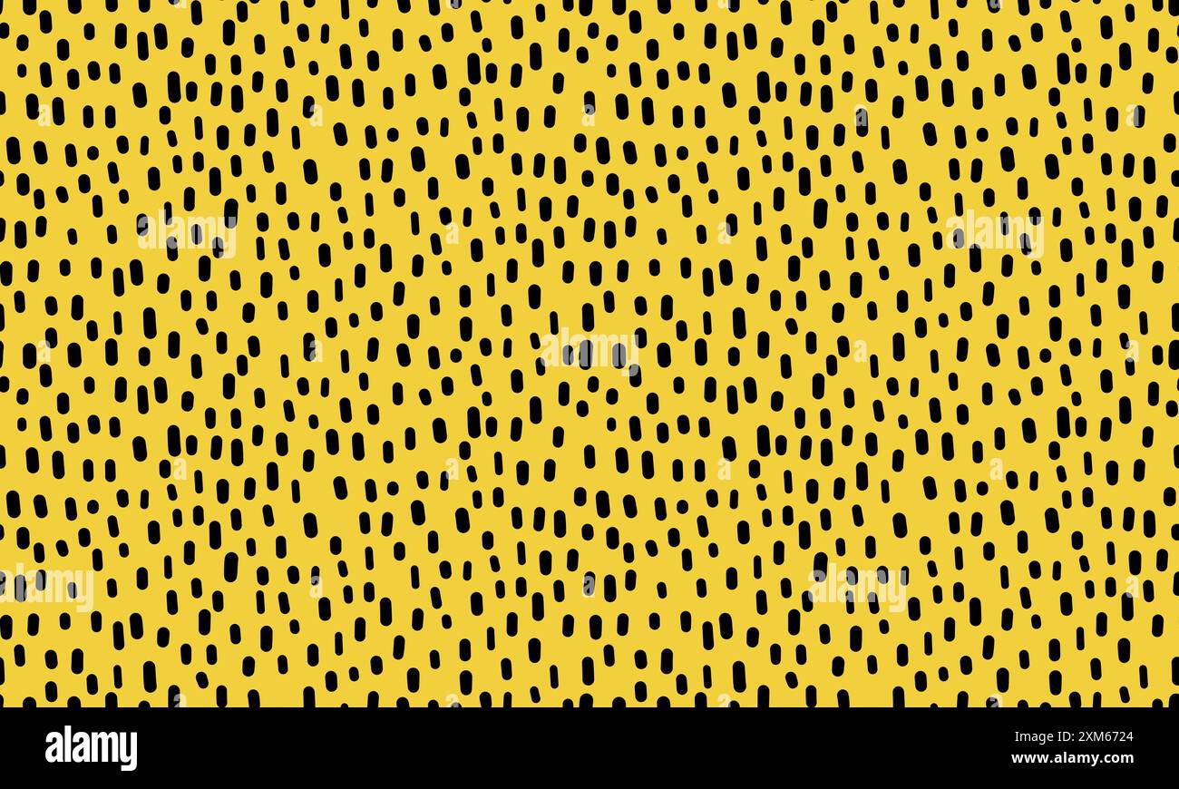 Small dash seamless pattern on yellow background. Stock Vector