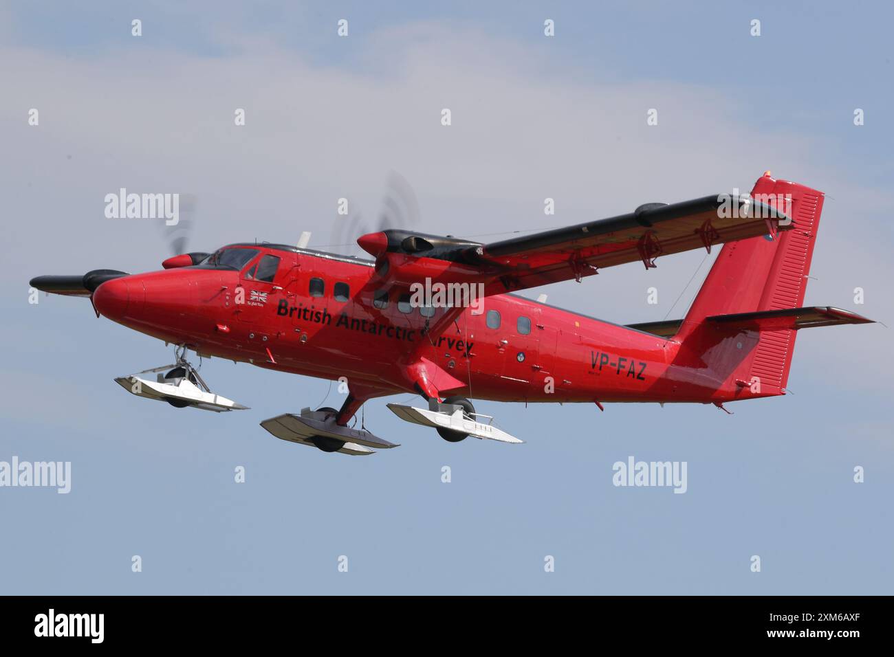 RAF Fairford, UK. 18 July 2024. British Antarctic Survey De Havilland Canada DHC-6-300 Twin Otter arriving at  RIAT 2024. Stock Photo