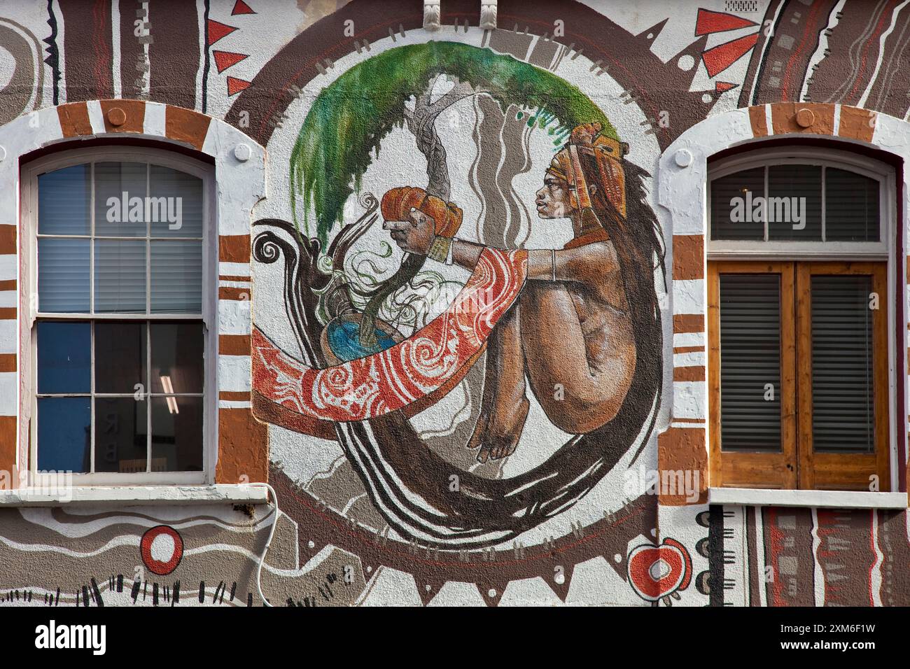 The exterior mural of Mama Africa Restaurant in Cape Town, South Africa Stock Photo