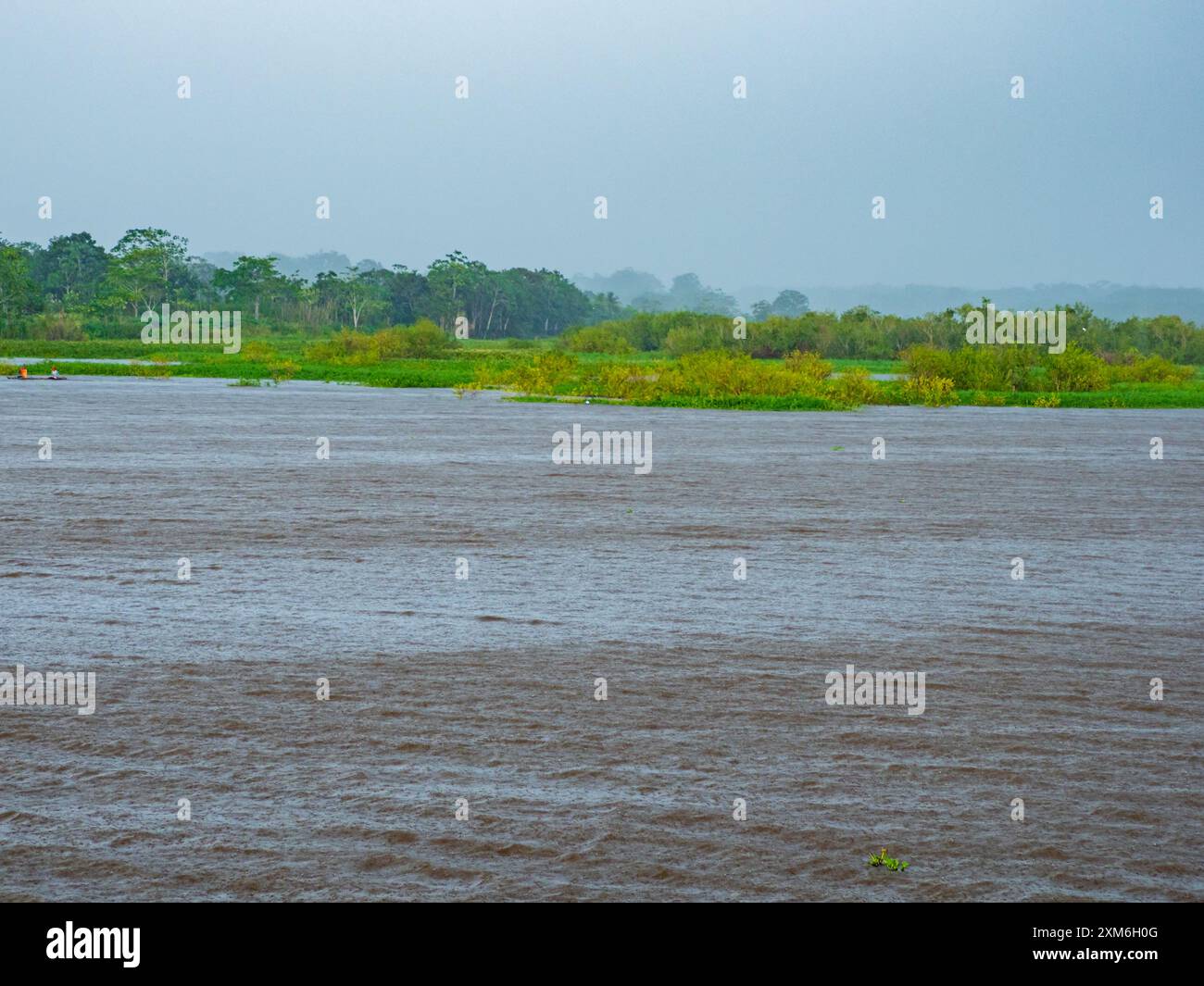 Rainy day inthe magic Amazonia. Amazon river - the queen of rivers ...