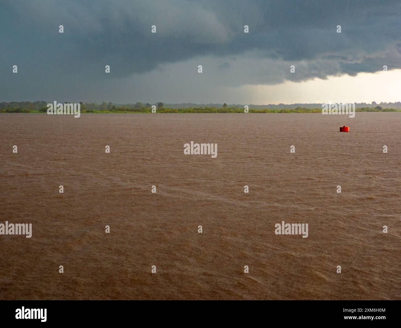Rainy day inthe magic Amazonia. Amazon river - the queen of rivers ...
