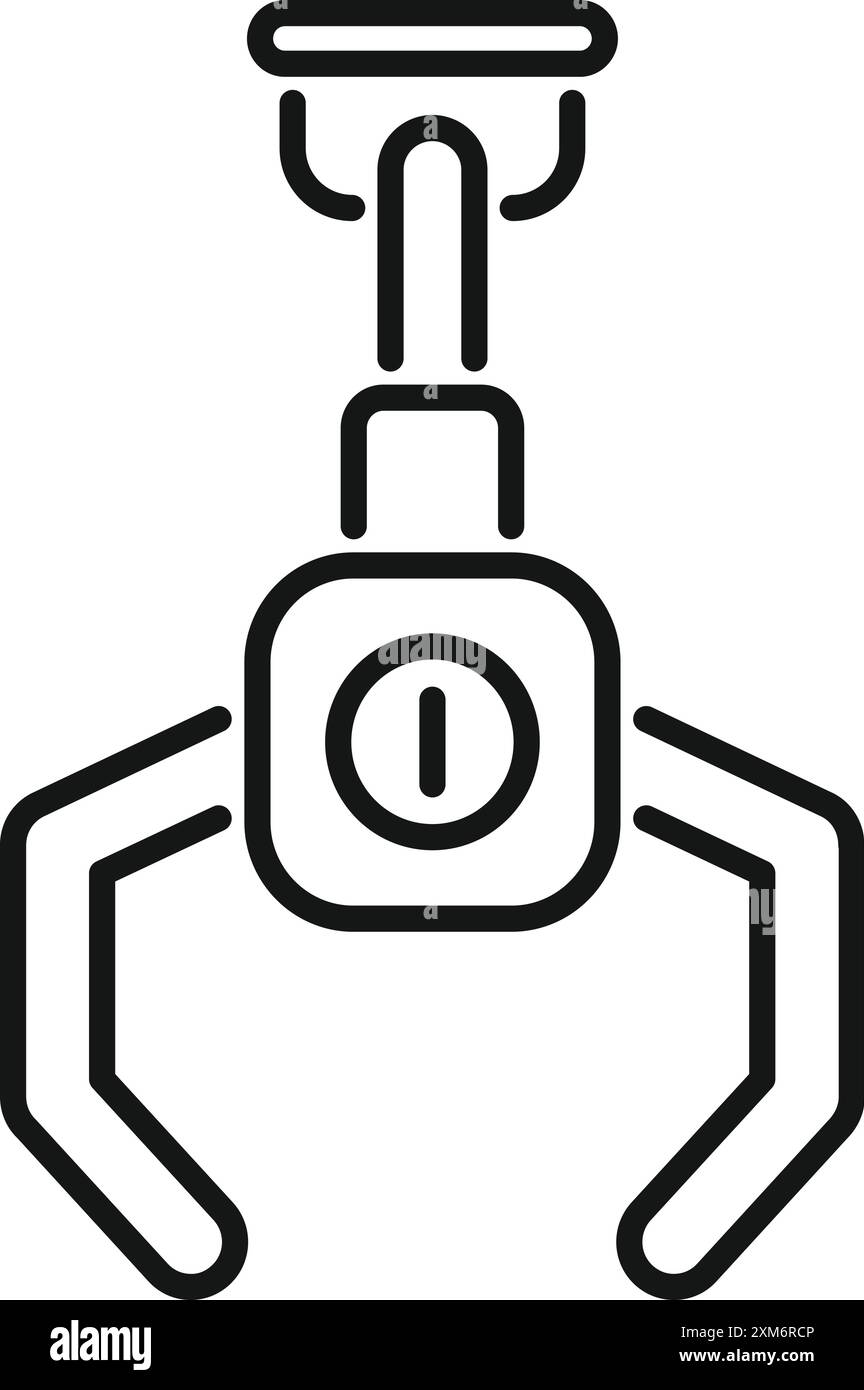 Minimalist icon of a robotic arm holding something with a mechanical ...