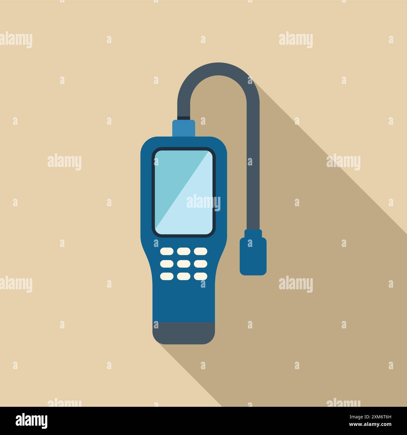 Gas detector device measuring instrument showing methane level Stock Vector