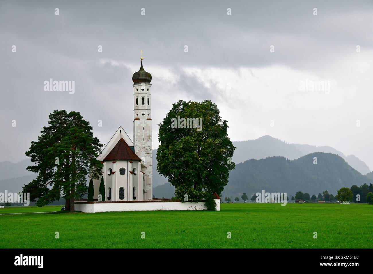 Baroque church of St. Coloman, also called Colomanskirche. Schwangau ...