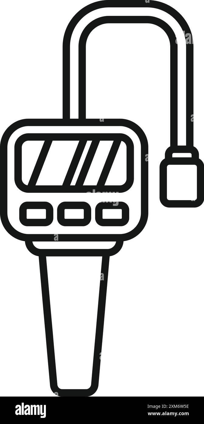 Nitrate tester is showing concentration level using electronic device icon outline vector Stock Vector