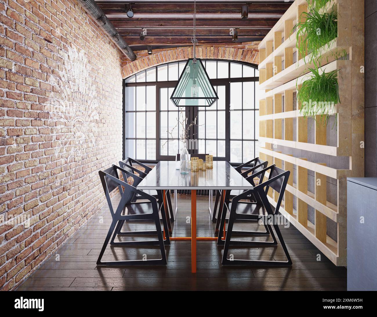 Interior window brick modern hi-res stock photography and images - Alamy
