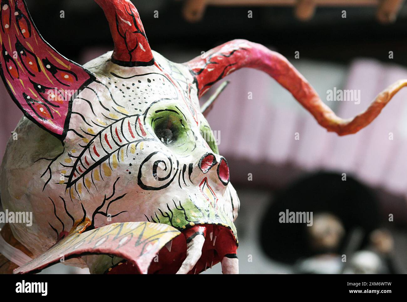 Mexican Devil Paper Maché Head with sharp horns