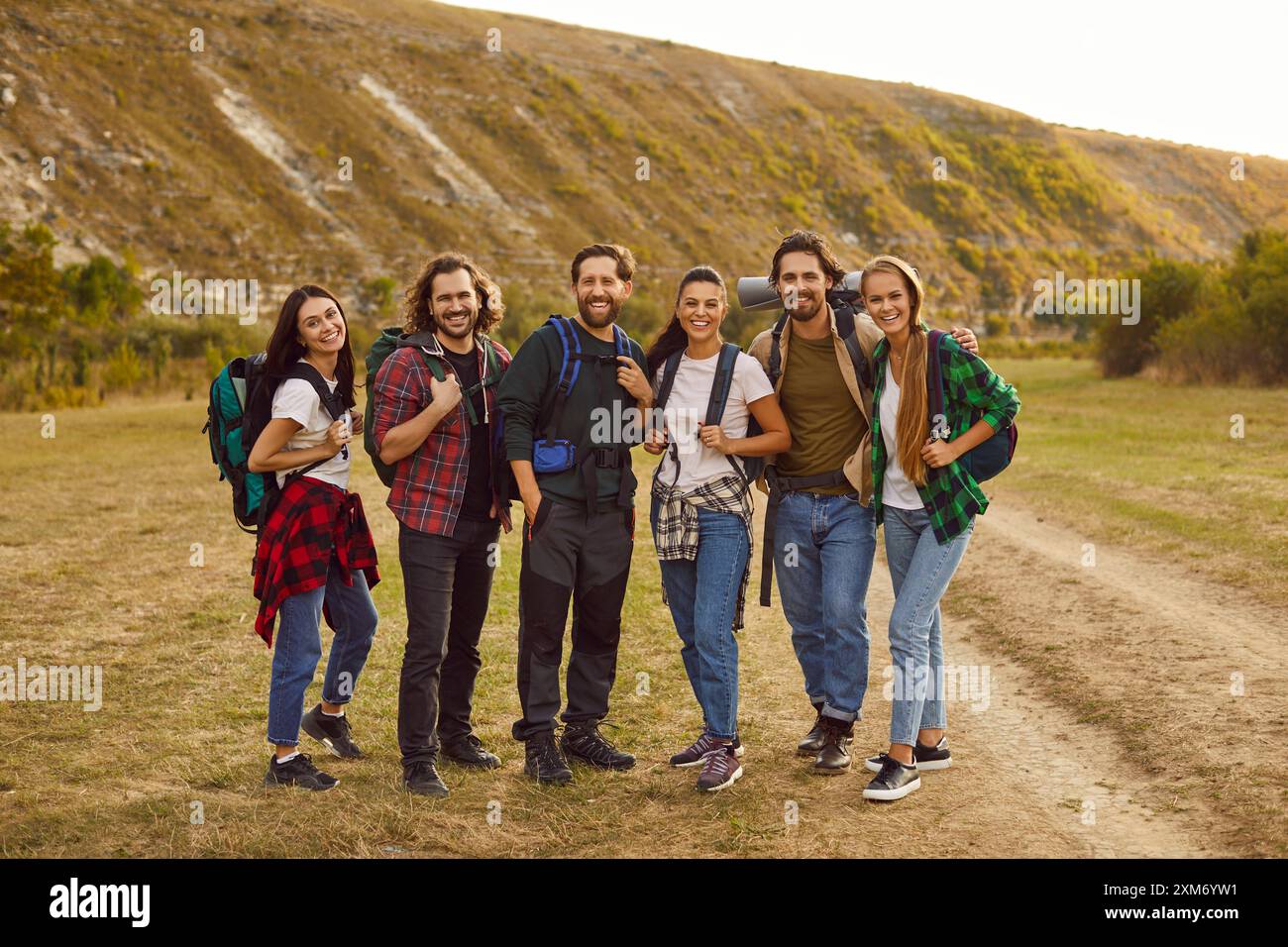 Positive group people on hiking hi-res stock photography and images - Alamy