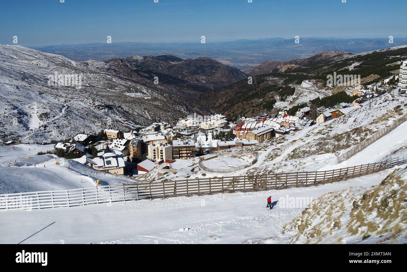 Ski Station Sierra Nevada above Granada, Andalusia, Spain Stock Photo