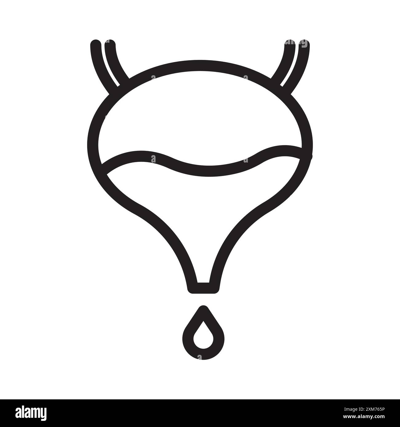 Bladder flush icon Black line art vector in black and white outline set ...