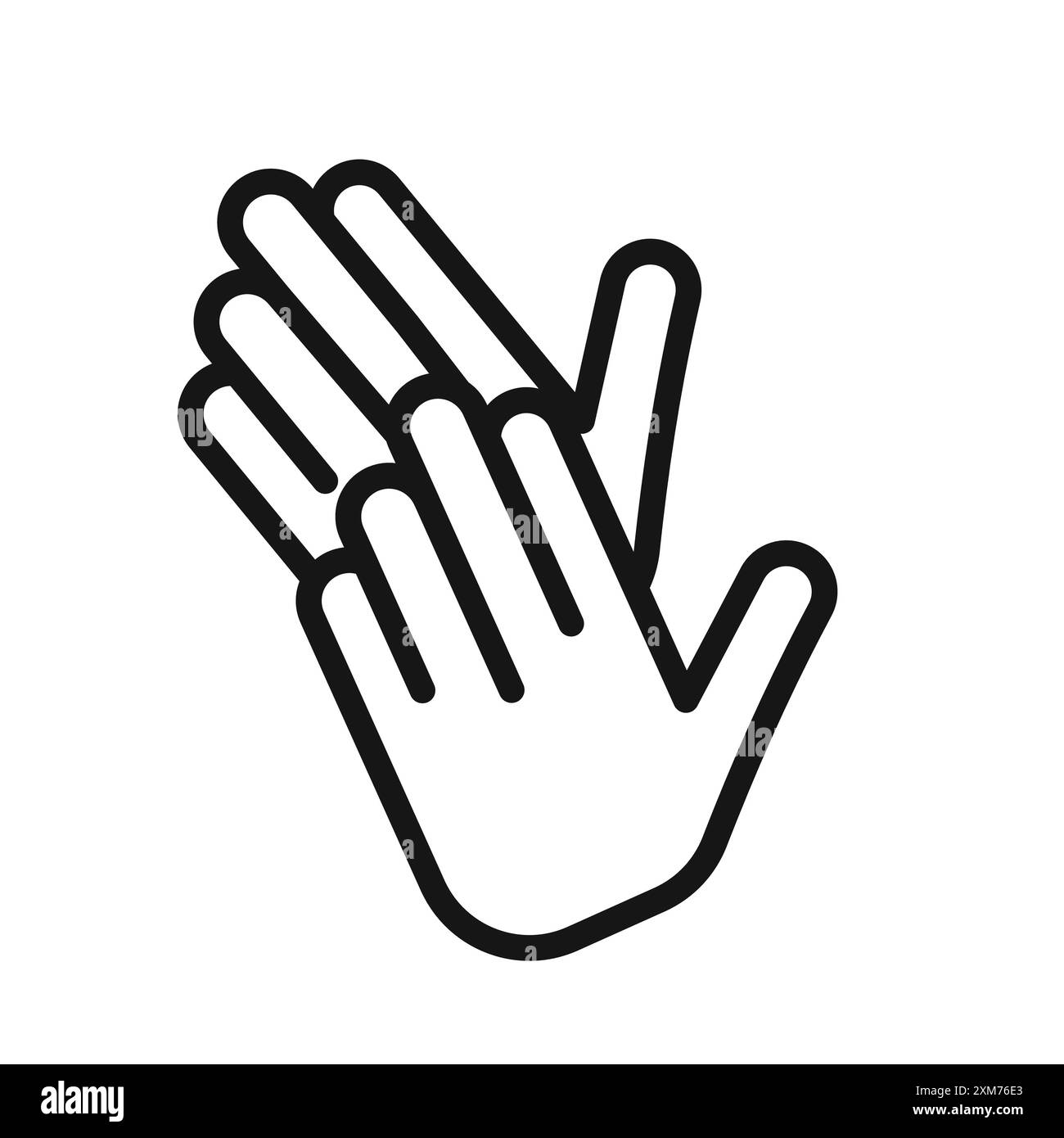 Clapping hand icon Black line art vector in black and white outline set collection sign Stock Vector