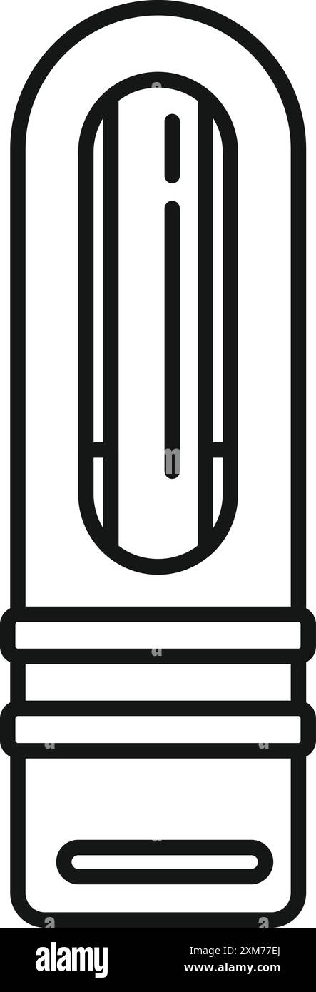 Electronic cigarette device for vaping using liquid with battery icon outline vector Stock Vector