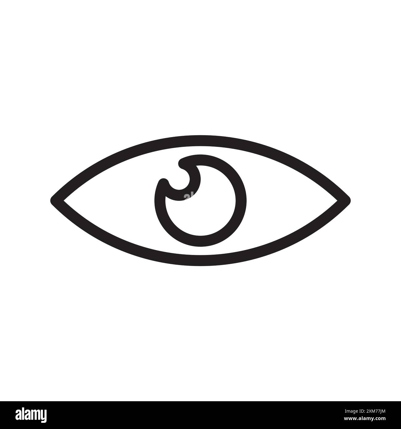 Eye icon Black line art vector in black and white outline set ...