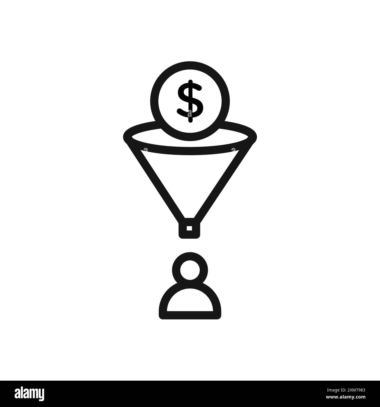 lead conversion icon Black line art vector in black and white outline ...