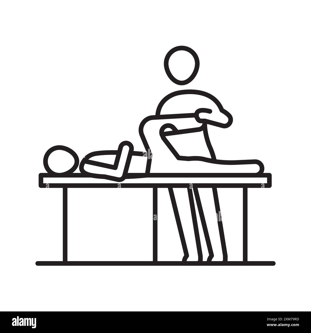 physiotherapy icon Black line art vector in black and white outline set ...