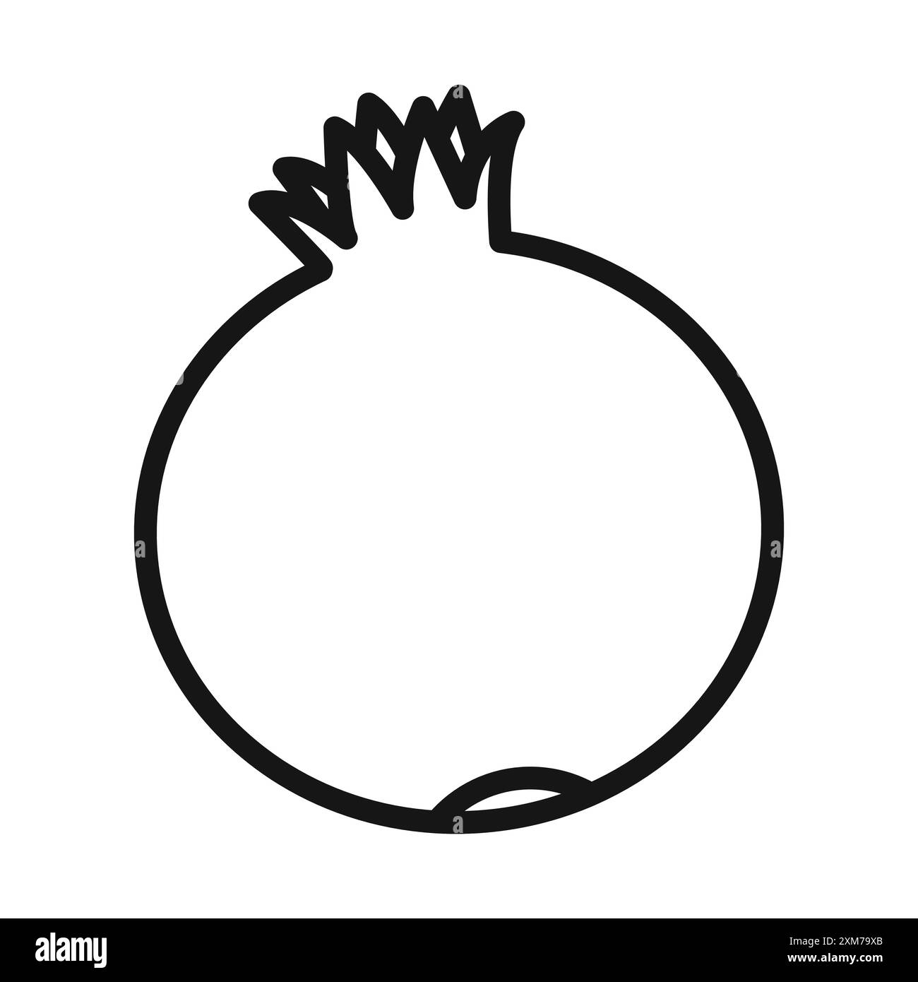 pomegranate icon Black line art vector in black and white outline set collection sign Stock Vector