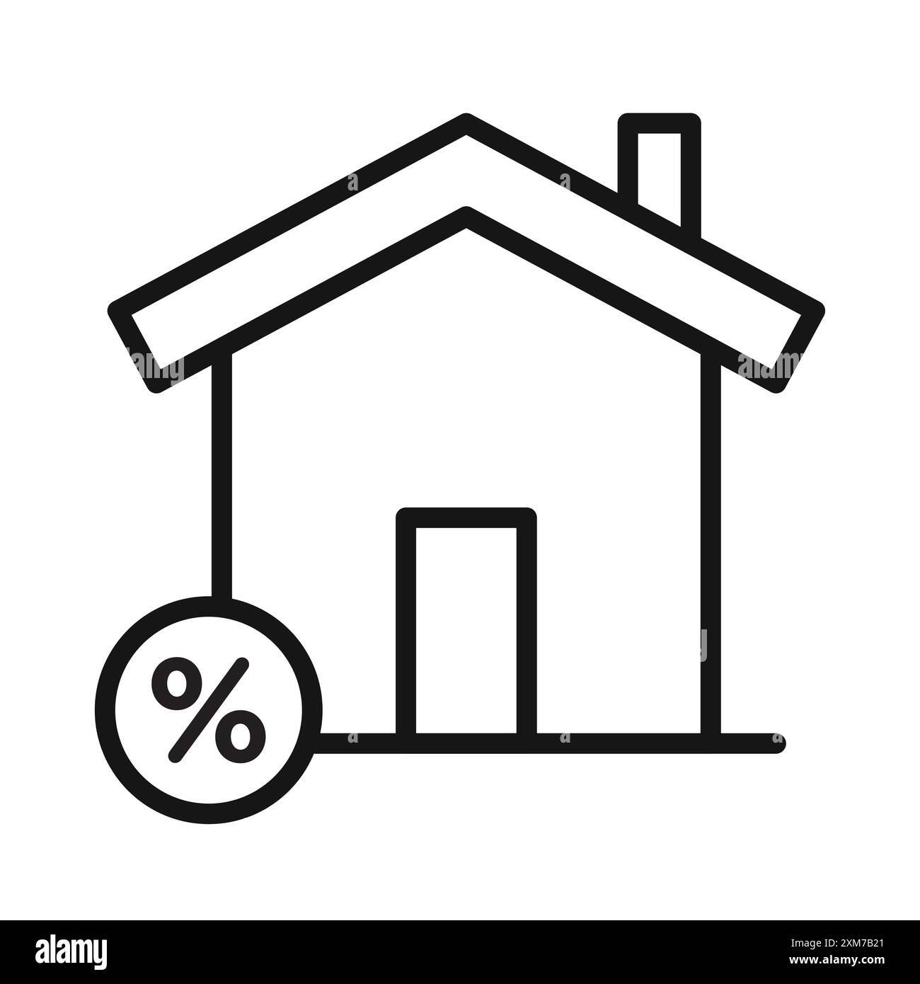Rate for mortgage icon Black line art vector in black and white outline ...