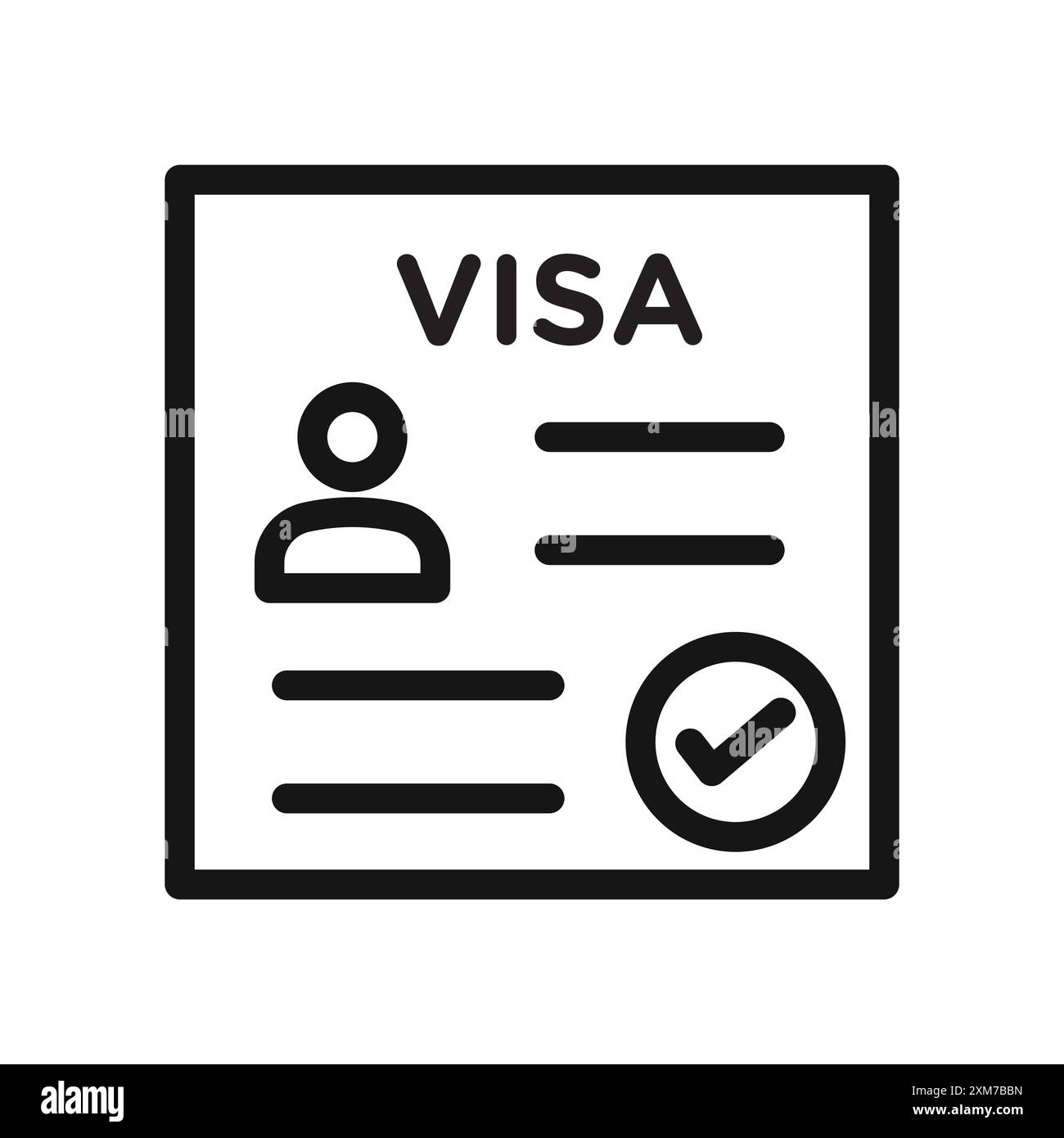 Start up visa icon Black line art vector in black and white outline set collection sign Stock Vector