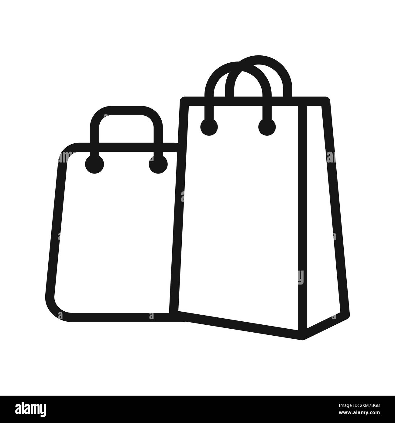 Shopping bag icon Black line art vector in black and white outline set ...