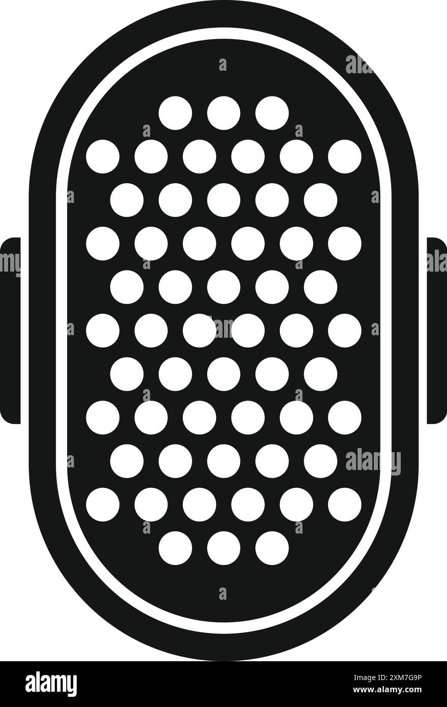 Black simple icon of a microphone isolated on a white background Stock ...