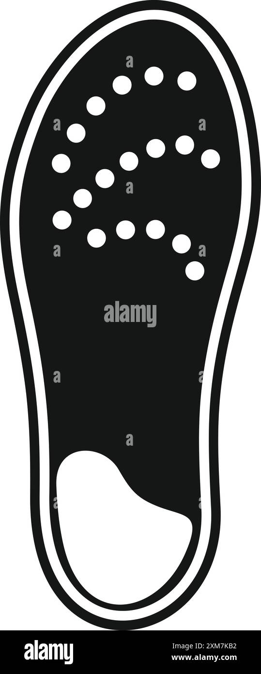 Black and white icon of an orthopedic insole, highlighting its features ...