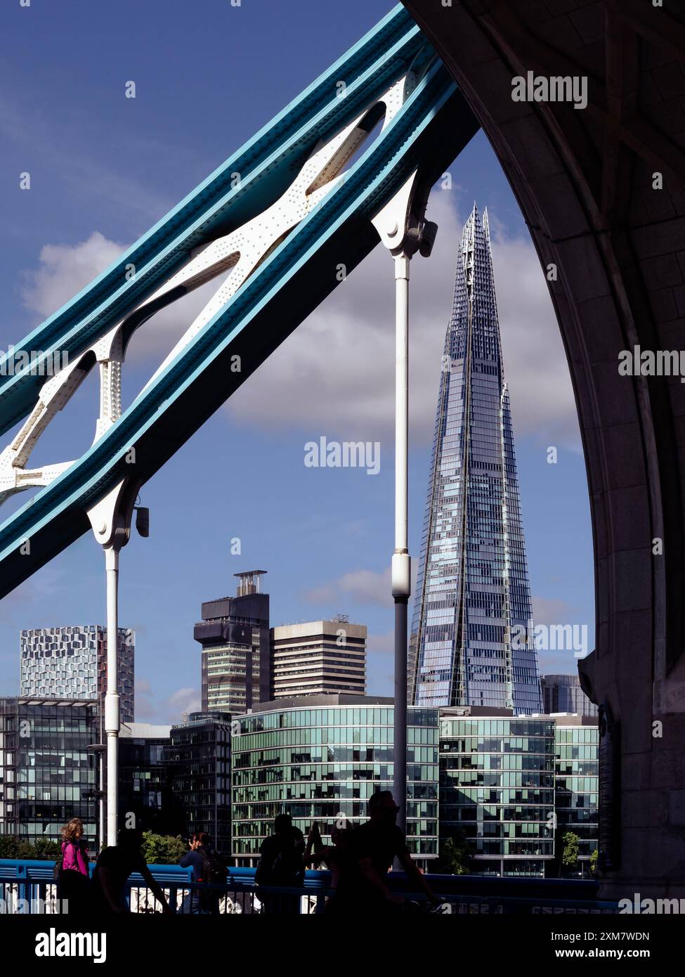 The London Shard seen from Tower Bridge Stock Photo