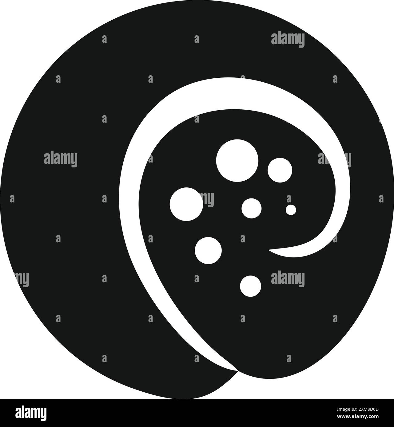 Black silhouette of a snail shell with spiral pattern representing ...