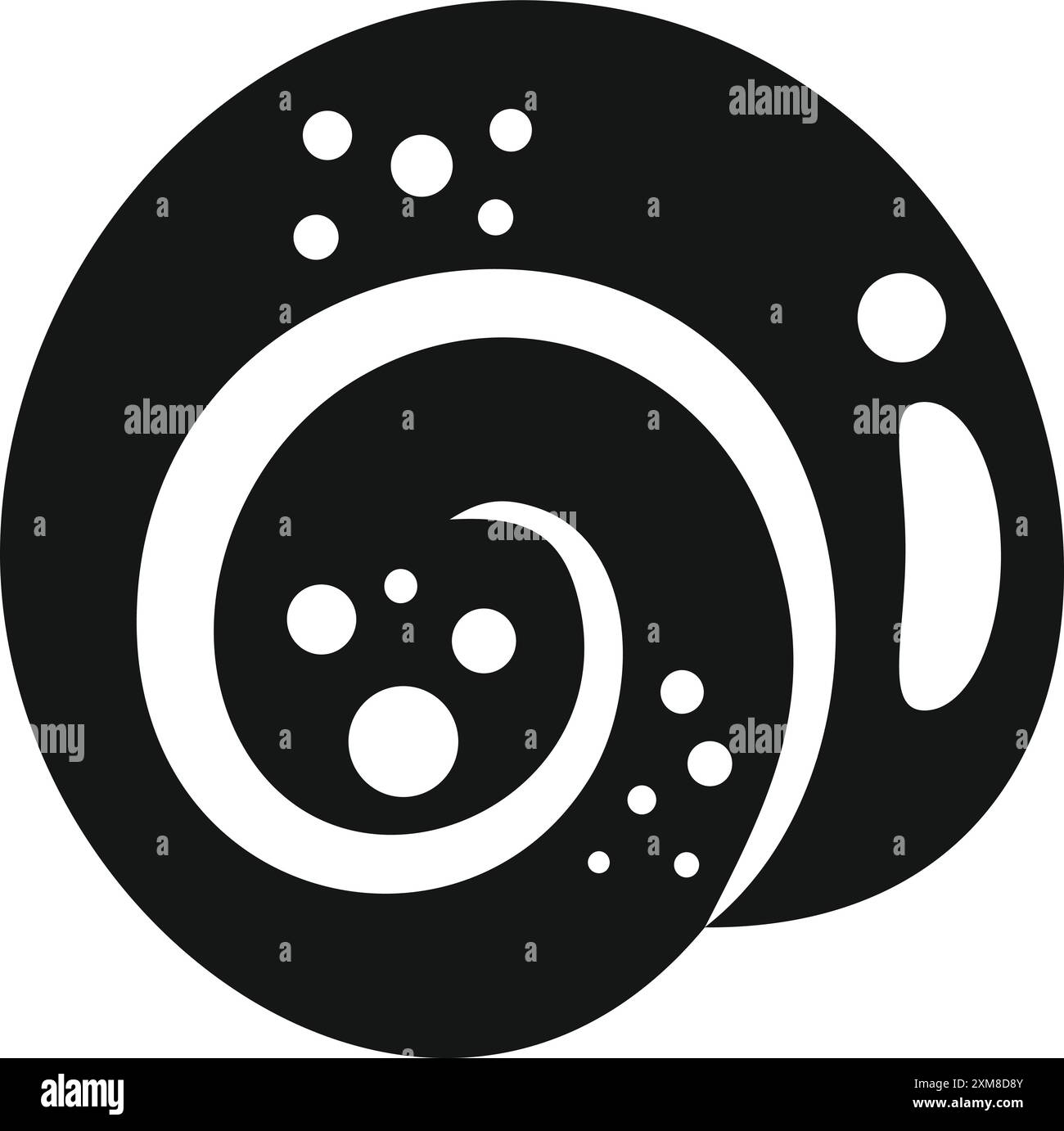 Black and white snail shell showing a spiral shape Stock Vector Image ...